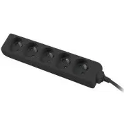 Przedłużacz 230V 3m 5 gniazd, czarny