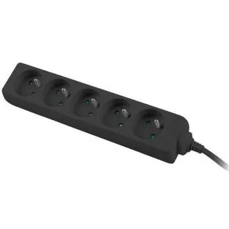 Przedłużacz 230V 3m 5 gniazd, czarny Przedłużacz 230V 3m 5 gniazd, czarny