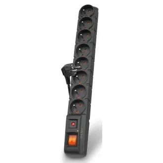 Kabel Acar S8 1,5 m, 8 gniazd, zabezpieczenie przeciwprzepięciowe, czarny Kabel Acar S8 1,5 m, 8 gniazd, zabezpieczenie przeciwprzepięciowe, czarny