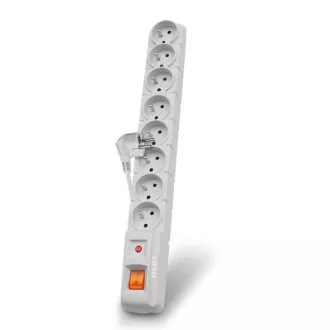 Kabel Acar S8 3m, 8 gniazd, zabezpieczenie przeciwprzepięciowe, biały