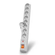 Kabel Acar S8 3m, 8 gniazd, zabezpieczenie przeciwprzepięciowe, biały