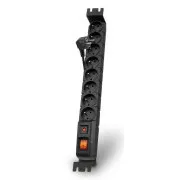 Kabel Acar S8 FA Rack 1,5 m, 8 gniazd, zabezpieczenie przeciwprzepięciowe, do szafy rack, czarny