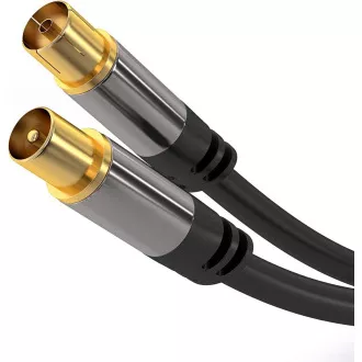 PremiumCord Antena TV HQ kabel krosowy M/F 75Ohm (135dB) 4x ekranowany 5m PremiumCord Antena TV HQ kabel krosowy M/F 75Ohm (135dB) 4x ekranowany 5m