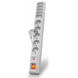 Kabel Acar S10 3m, 5 5 gniazd, zabezpieczenie przeciwprzepięciowe, biały