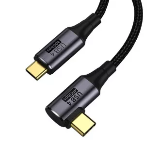 PremiumCord USB4 Gen 3x2 40Gbps 8K@60Hz 240W, Thunderbolt, 0.8m zakrzywiony