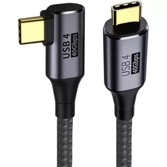PremiumCord USB4 Gen 3x2 40Gbps 8K@60Hz 240W, Thunderbolt, 0.8m zakrzywiony