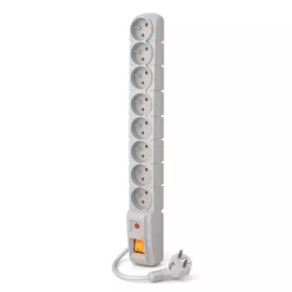 Kabel Acar S8 1,5 m, 8 gniazd, szary Kabel Acar S8 1,5 m, 8 gniazd, szary