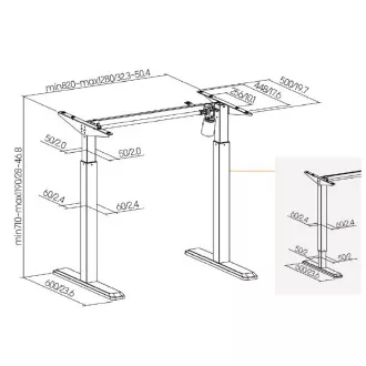Podstawa stołu z regulacją wysokości Brateck S03-22DE 1 zakres silnika 710-1190 mm nośność 80 kg Podstawa stołu z regulacją wysokości Brateck S03-22DE 1 zakres silnika 710-1190 mm nośność 80 kg