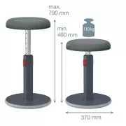 Ergonomiczny fotel balansowy Leitz Ergo Cosy, szary