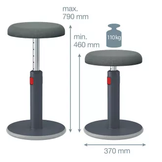 Ergonomiczny fotel balansowy Leitz Ergo Cosy, szary