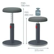 Ergonomiczny fotel balansowy Leitz Ergo Cosy, szary