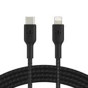 Kabel w oplocie BELKIN USB-C - Lightning, 1 m, czarny