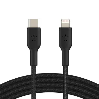 Kabel w oplocie BELKIN USB-C - Lightning, 1 m, czarny