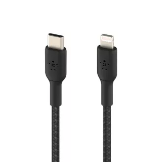 Kabel w oplocie BELKIN USB-C - Lightning, 1 m, czarny