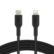 Kabel w oplocie BELKIN USB-C - Lightning, 1 m, czarny