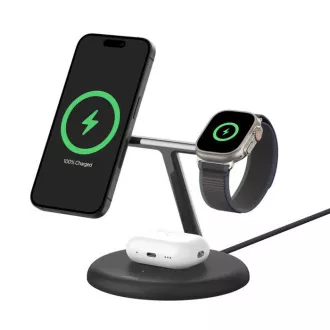Belkin BOOST CHARGE PRO Qi2, stojak magnetyczny 15W 3w1, czarny