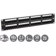 Patch panel 19" Solarix 48 x RJ45 CAT5E UTP 150 MHz czarny 2U SX48-5E-UTP-BK