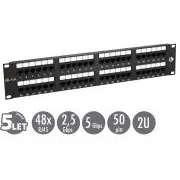 Patch panel 19" Solarix 48 x RJ45 CAT5E UTP 150 MHz czarny 2U SX48-5E-UTP-BK