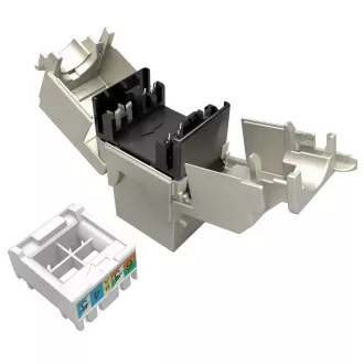 MULTIPACK 24 szt. - samogwintujący keystone Solarix CAT6A STP SXKJ-10G-STP-BK-SA Component Level i 4PPoE