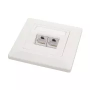 Gniazdo Solarix CAT6 STP 2 x RJ45 podtynkowe białe