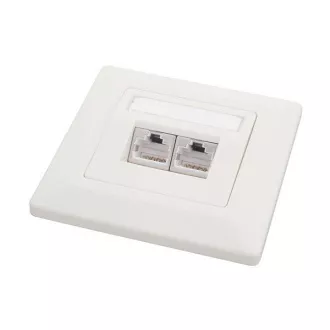 Gniazdo Solarix CAT6 STP 2 x RJ45 podtynkowe białe