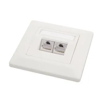 Gniazdo Solarix CAT6 STP 2 x RJ45 podtynkowe białe Gniazdo Solarix CAT6 STP 2 x RJ45 podtynkowe białe