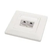 Gniazdo Solarix CAT6 STP 2 x RJ45 podtynkowe białe