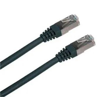 Kabel krosowy S/FTP, Cat6, 2xRJ45, 0,5m czarny