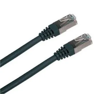 Kabel krosowy S/FTP, Cat6, 2xRJ45, 0,5m czarny
