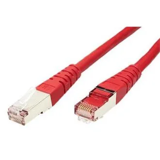 Kabel krosowy S/FTP, Cat6, 2xRJ45, 3 m, czerwony