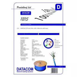 DATACOM F/FTP przewód CAT6A Eca LSOH 500m szpula niebieski