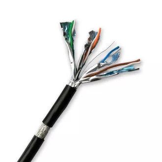 DATACOM S/FTP przewód CAT7 PE, Fca 500m zwój, płaszcz czarny OUTDOOR