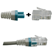 DATACOM Mankiet do złącza RJ 45 niebieski/biały 100 szt.