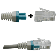 DATACOM Mankiet do złącza RJ 45 niebieski/biały 100 szt.