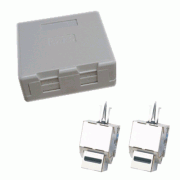 Podwójne gniazdo CAT5E STP 2xRJ45 do płyt gipsowo-kartonowych.