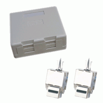 Podwójne gniazdo CAT5E STP 2xRJ45 do płyt gipsowo-kartonowych.