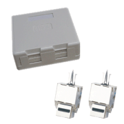 Podwójne gniazdo CAT5E STP 2xRJ45 do płyt gipsowo-kartonowych.