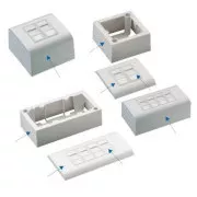 DATACOM Modułowe gniazdo danych UTP CAT5E 4xRJ45 do montażu podtynkowego