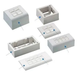 DATACOM Modułowe gniazdo danych UTP CAT5E 4xRJ45 do montażu podtynkowego DATACOM Modułowe gniazdo danych UTP CAT5E 4xRJ45 do montażu podtynkowego
