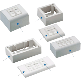 DATACOM Modułowe gniazdo danych STP CAT5E 4xRJ45 do montażu podtynkowego DATACOM Modułowe gniazdo danych STP CAT5E 4xRJ45 do montażu podtynkowego