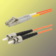 Kabel krosowy światłowodowy duplex LC-ST, 50/125 µm MM, 1 m, OM2