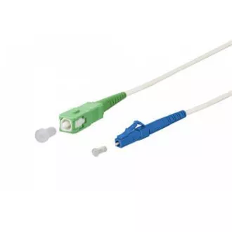 SC/APC - LC/UPC simplex 9/125 SM 5m ramię.biały 3mm B3 LSZH