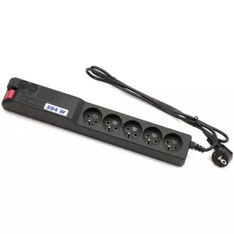 19" Acar 504WF 5x220V-3m czarny zabezpieczenie przełącznika