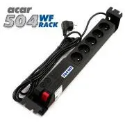19" Acar 504WF 5x220V-3m czarny zabezpieczenie przełącznika