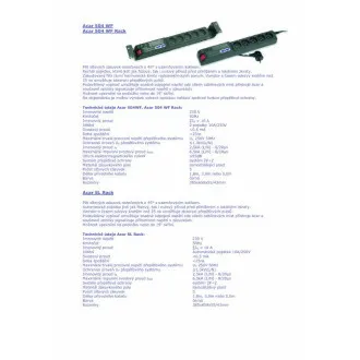 19" Acar 504WF 5x220V-3m czarny zabezpieczenie przełącznika 19" Acar 504WF 5x220V-3m czarny zabezpieczenie przełącznika