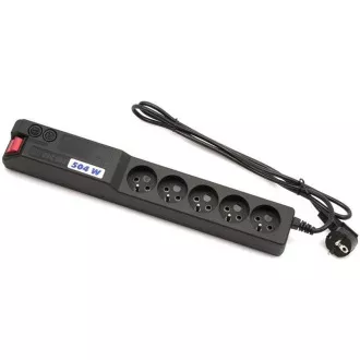 19" Acar 504WF 5x230V-5m czarny przełączane zabezpieczenie 19" Acar 504WF 5x230V-5m czarny przełączane zabezpieczenie