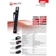 Acar Kabel USB 3m 6 gniazd 2xUSB zabezpieczenie przed przeciążeniem czarny