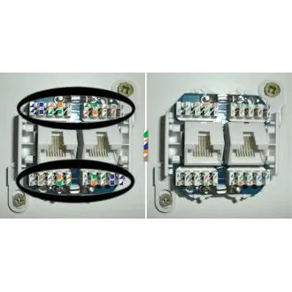 DATACOM UTP podwójne gniazdo 45 stopni - Cat5e DATACOM UTP podwójne gniazdo 45 stopni - Cat5e