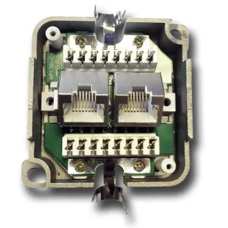 DATACOM STP podwójne gniazdo nadtynkowe Cat6 FA-1004 DATACOM STP podwójne gniazdo nadtynkowe Cat6 FA-1004