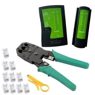 Zestaw narzędzi sieciowych W-Star WS193, tester UTP, szczypce RJ45 RJ11, odbojniki, 10x RJ45 Zestaw narzędzi sieciowych W-Star WS193, tester UTP, szczypce RJ45 RJ11, odbojniki, 10x RJ45